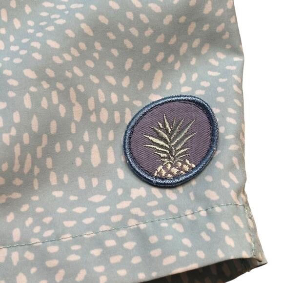 Chubbies Swim Trunks Stretch 5.5" Large Blue Green Gradient Dots Color Block - Picture 3 of 5